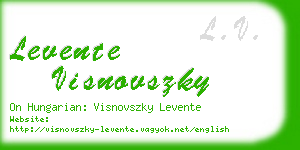 levente visnovszky business card